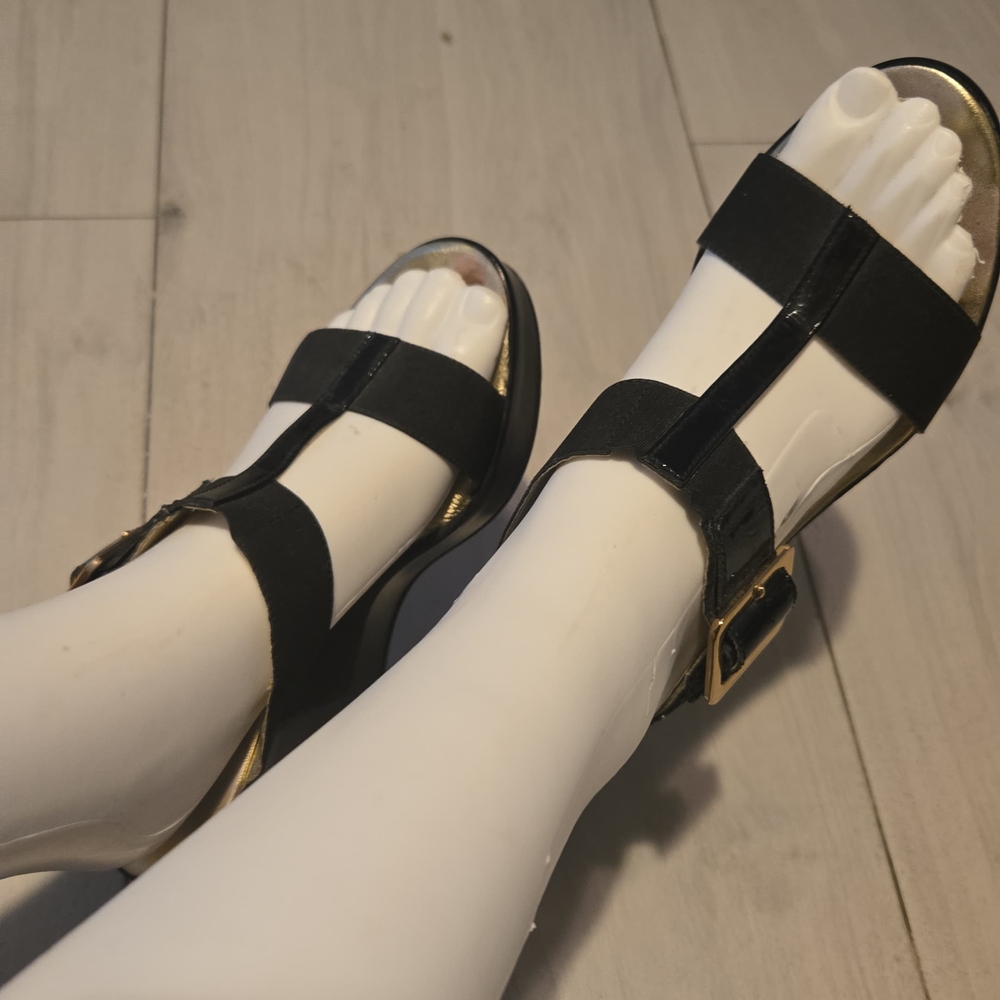 Black and Gold Women's Sandals